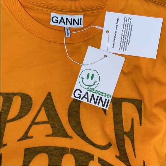 NWT GANNI Space Is the Place graphic-print organic-cotton T-shirt - Picture 4 of 12
